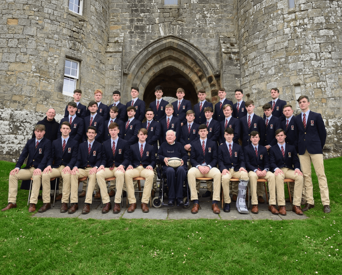 Glenstal Abbey Senior Schools Rugby Team in Magee blazers from Jim Markey Mans Shop