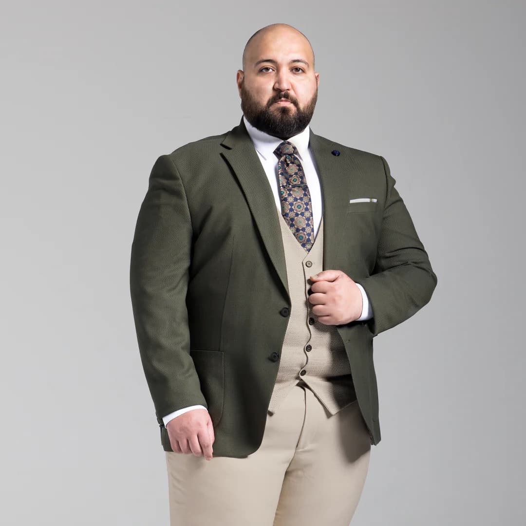 Plus size menswear at Jim Markey Mans Shop, with suits to a 60 inch chest