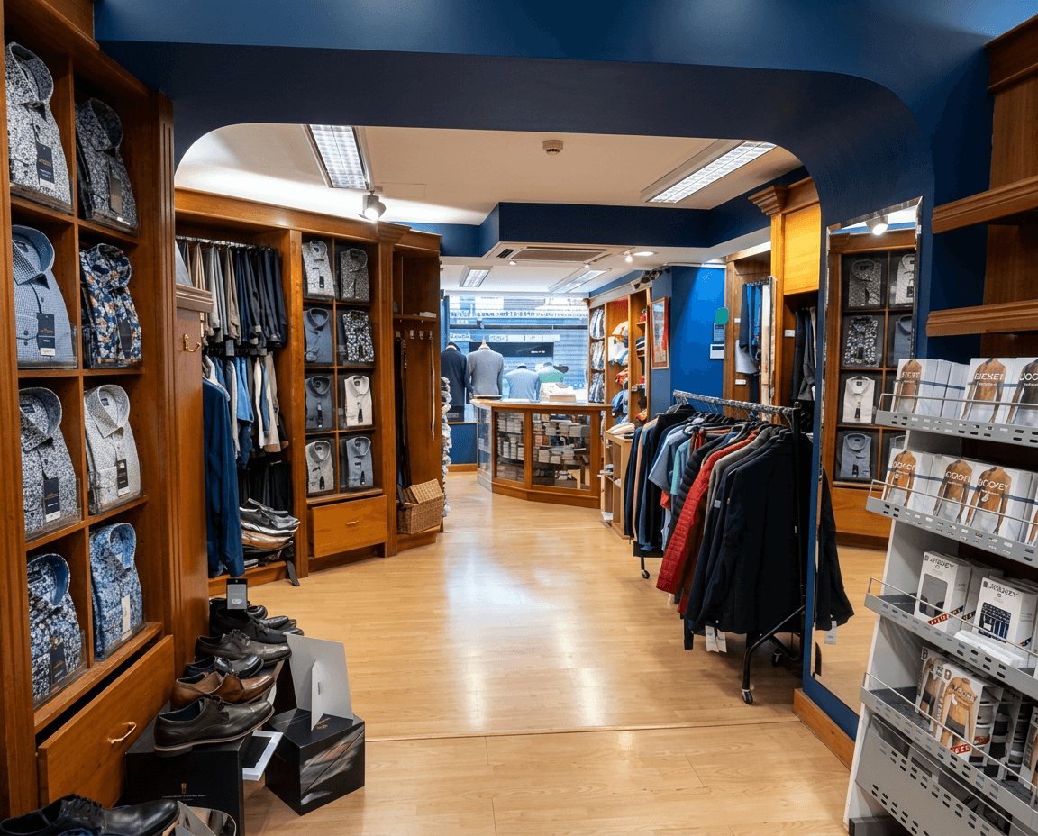 Shop entrance and display