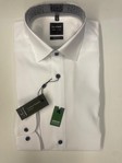 OLYMP | White formal body fit shirt contrast collar