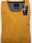 CASA MODA | Yellow v-neck pullover with 100% premium cotton -   6XL only