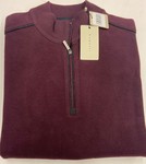 BUGATTI | Half zip in plain burgundy 100% cotton