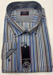 CASA MODA | Coloured striped design casual comfort fit long sleeved shirt - Available 5 XL only