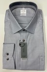 OLYMP | Grey and white micro design formal comfort fit shirt