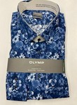 OLYMP | Blue design long sleeved formal shirt in a comfort fit