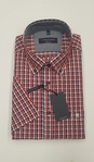 CASA MODA | Comfort Fit Casual Short Sleeved Red Check Shirt - L, 2XL only